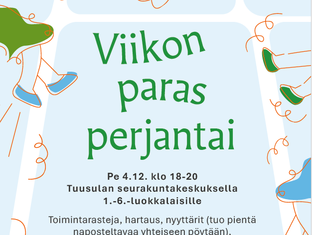 Mainoskuva jossa sininen pohja, jolla tekstiä